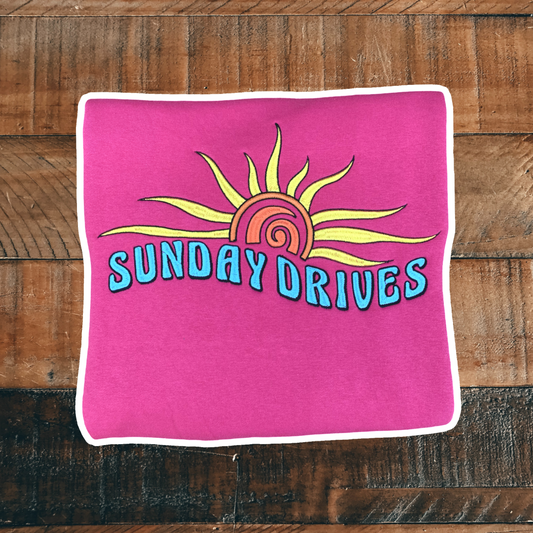 SUNNY SUNDAY DRIVES CREWNECK AQUA LOGO