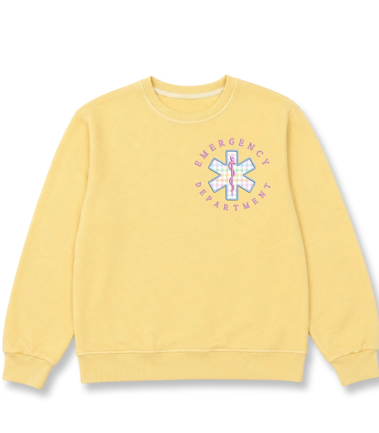 PRE-ORDER ER GINGHAM CREWNECK
