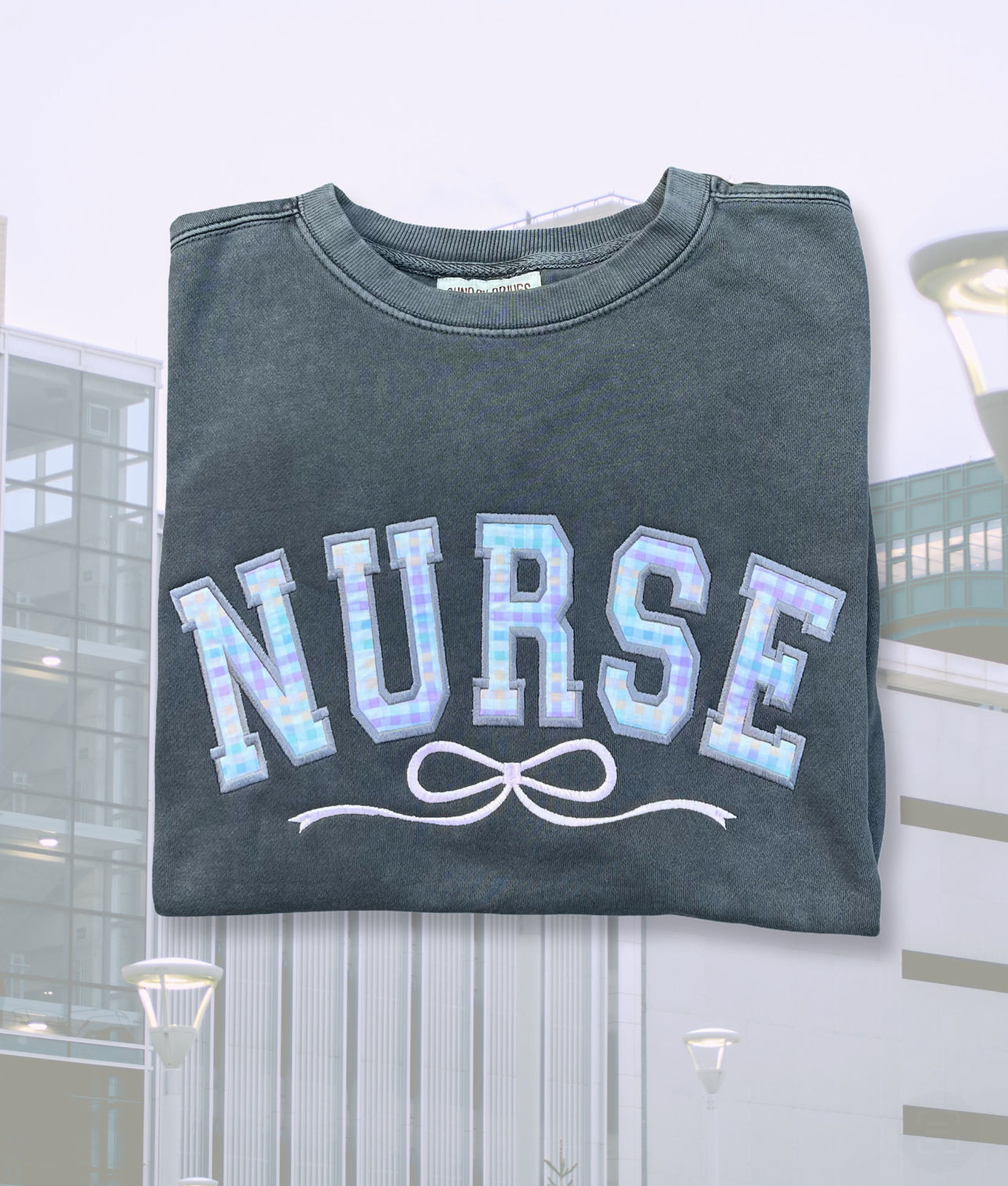 PRE ORDER NURSE GINGHAM APPLIQUE