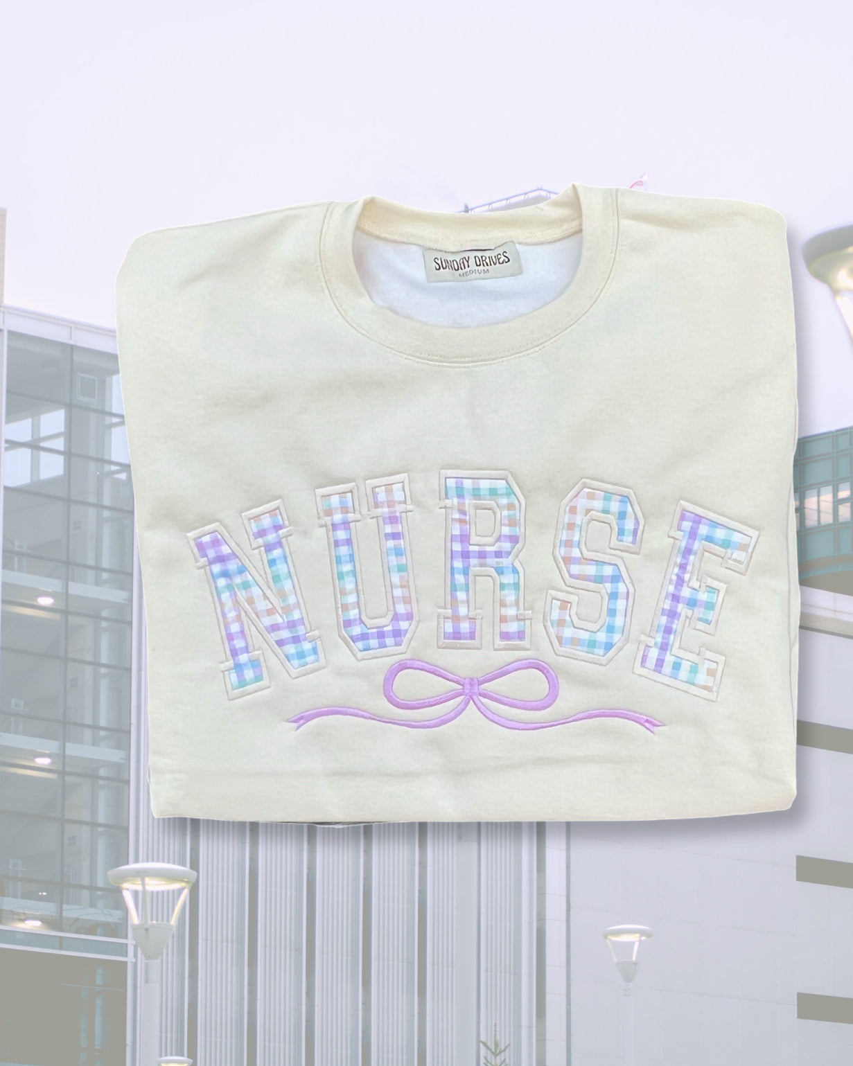 PRE ORDER NURSE GINGHAM APPLIQUE