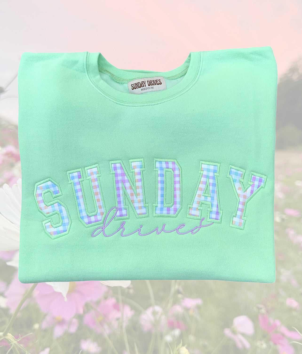 PRE-ORDER SUNDAY DRIVES GINGHAM APPLIQUÉ