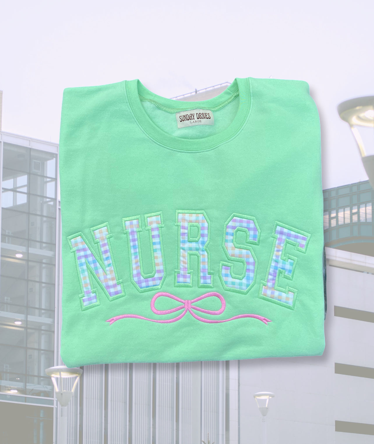 PRE ORDER NURSE GINGHAM APPLIQUE