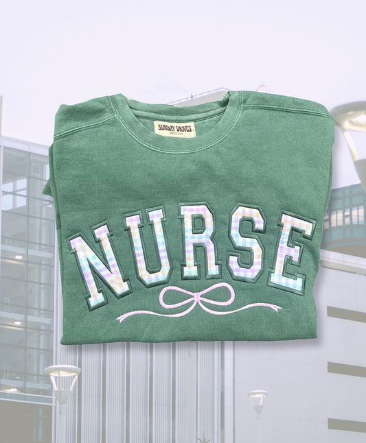 PRE ORDER NURSE GINGHAM APPLIQUE