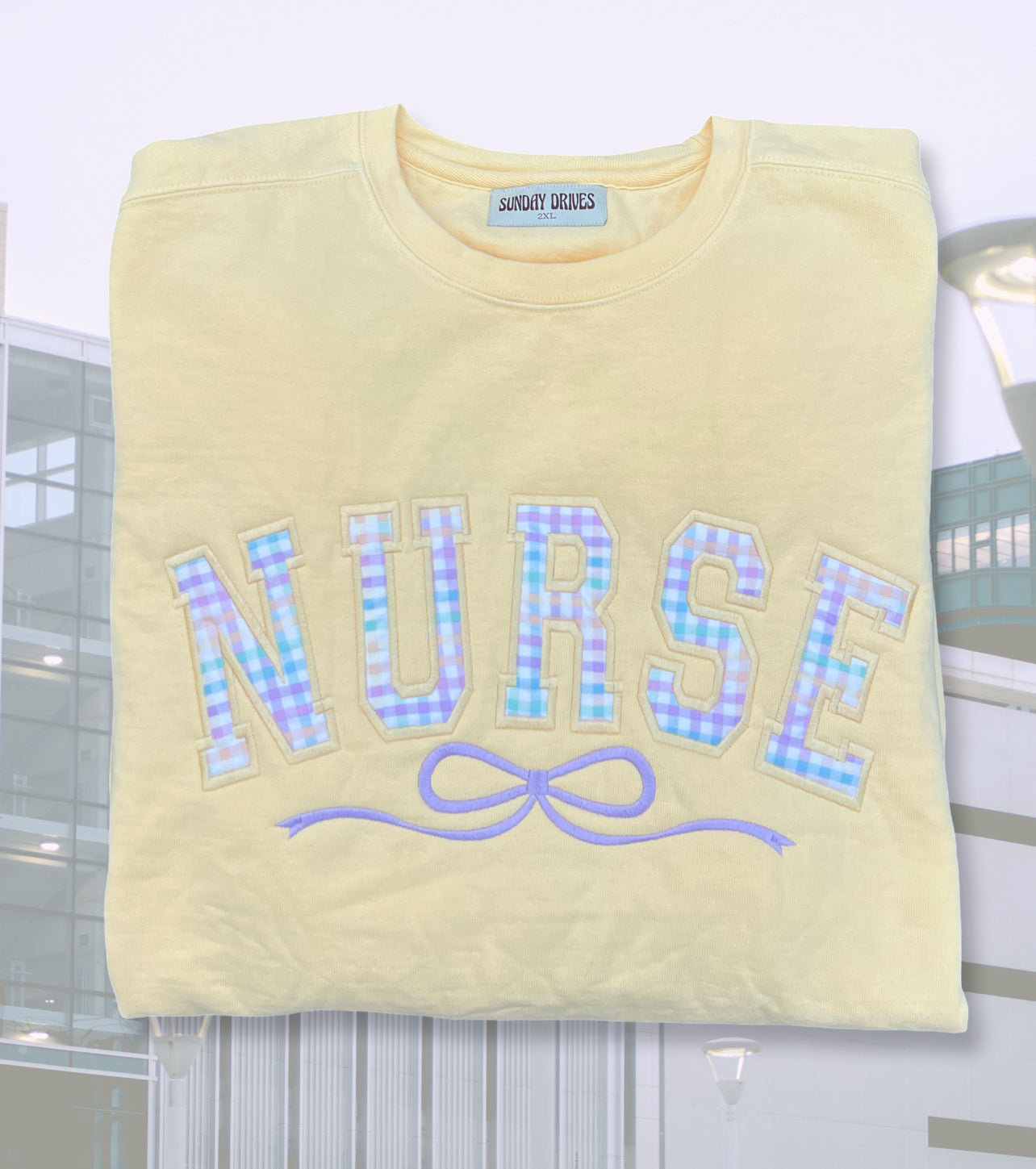 PRE ORDER NURSE GINGHAM APPLIQUE